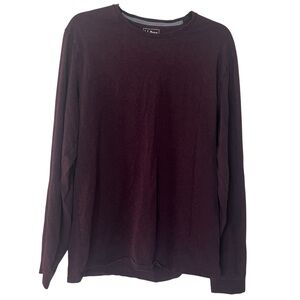 Mens LL Bean Slightly Fitted Medium Tall Long Sleeve Shirt Sweater Burgundy